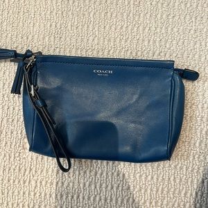 Blue coach medium size wristlet